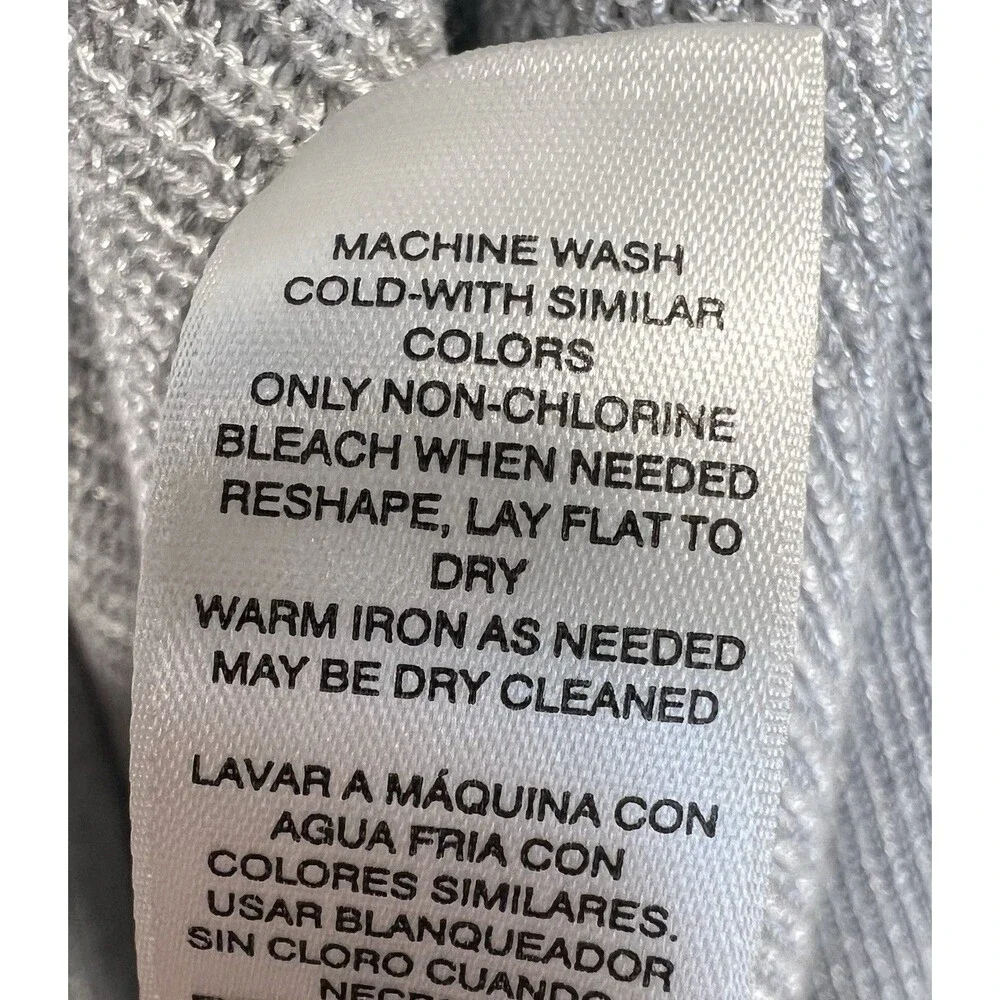 White House Black Market Heather Gray Open Front Shimmer Cardigan Sweater Size M